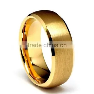 18K Gold Plated Tungsten Carbide Ring, 2014 Wholesale Matte Tungsten Ring , Direct Factory Fashion Rings thumbnail-1