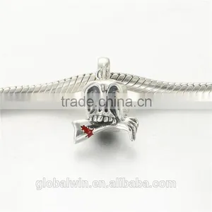 Skull Metal Charms European Charm Bracelet Necklace 100% Real 925 Sterling Silver S198 Best Gifts For You Or Friends thumbnail-2
