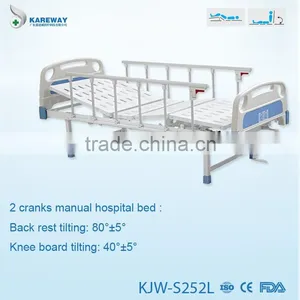 2 Cranks Manual Patient Hospital Medical Bed for Home thumbnail-1