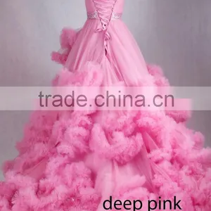Yiai Newest Wedding Dress 2016 Pink Wedding Dress Princess Ball Gown thumbnail-4