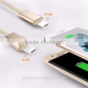 Wholesale New Style Cheap Price High Speed 2 in 1usb Cable for Mobile Phone thumbnail-3