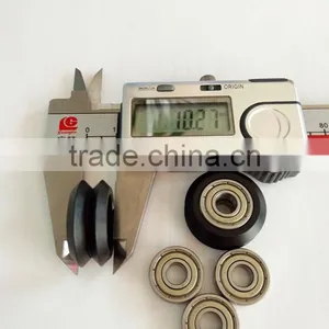 Plastic Rubber Coated Wheel Bearing V-nut Laufrollen 6x24x10 thumbnail-4