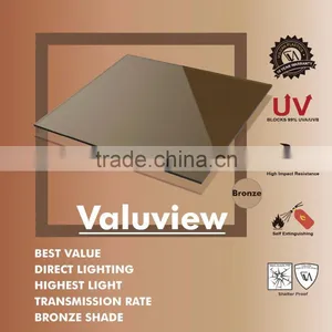 Transparent Plastic Polycarbonate Solid Flat Sheet (Valuview Bronze Solid Flat) thumbnail-1