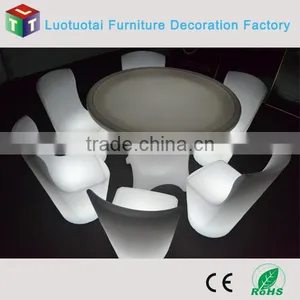 Waterproof PE Plastic Illuminated Led Bar Chairs Stool for Wedding and Event thumbnail-1