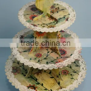 Store More Flower Paper Cupcake Stand With 3 Tier thumbnail-1
