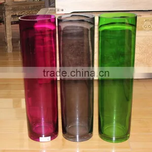 Handblown Colored Glass Vases, Cheap Tall Cylinder Glass Vases, Glass Vases Wholesale thumbnail-1