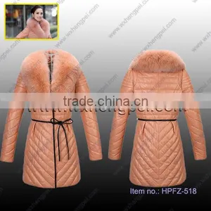 Genuine Leather Down Overcoat Jacket thumbnail-1