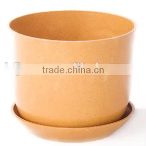 Pretty Design OEM Available Portable Bamboo Fiber Flower Pot thumbnail-1