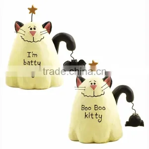 Custom 2017 Halloween Decoration Party Ghost Cat Figurine thumbnail-2