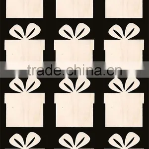 Hot Sell Bow 2 Inch Tall Ornaments Natural Craft Wood Cutout Made in China thumbnail-1