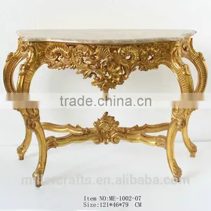 Rococo Style Furniture Living Room Antique Gold Console Table thumbnail-4