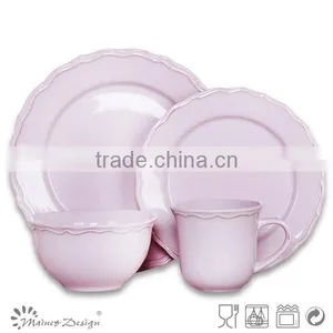 Retro White Color Emboss Ceramic Dinner Set thumbnail-2