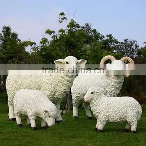 China Supplier Wholesale Outdoor Garden Decoration Life Size Resin Goats Sculptures thumbnail-5