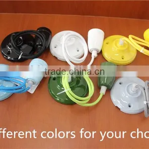 Modern Ceramic Porcelain Ceiling Rose Pendant Lamp Holder E27 thumbnail-6