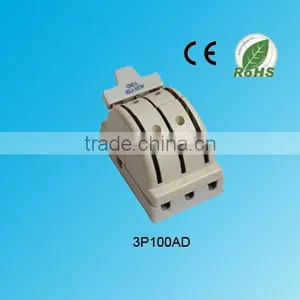 Double Throw Ceramic Porcelain Base 3p Copper Iron Knife Switch for High Voltage 100A thumbnail-2