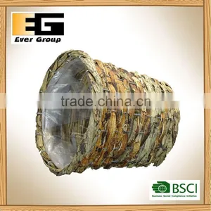 Eco-Friendly Rattan Round Shape Garden Planter Flower Pots thumbnail-2