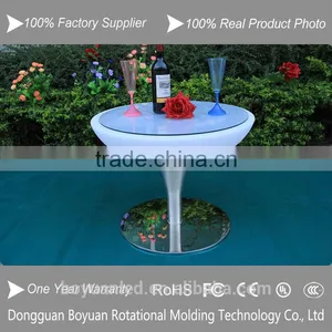Battery Rechargeable LED Plastic Rotating Round Production Table With Legs Metal thumbnail-4