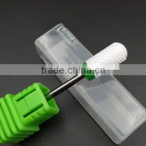 Polishing Drill Barrel Ball Total Length 40MM Head Blade Diameter 13MM White Ceramic Burr for Nail thumbnail-4