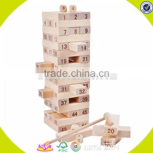 Wholesale Hot Sale 48 Pcs Wooden Toddler Stacking Bricks Toy Teaching Aid Wooden Toddler Stacking Bricks Toy W13D151 thumbnail-6
