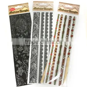 Black Embroidery Lace Rub-ons Transfer, Glitter Rub-on Transfer Sticker, Elegant Lace Transfer Sticker thumbnail-6