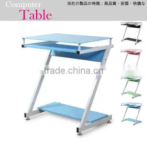 Cheap Stainless Steel Modern Glass Computer Desk thumbnail-1