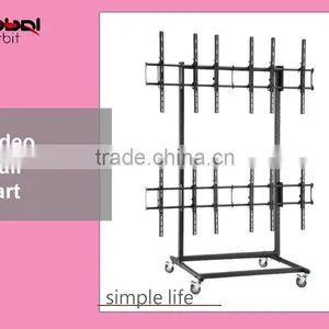 Perdurable Adjustable Mobile Display LCD TV Floor Stand With Wheels thumbnail-1