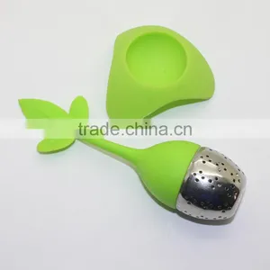 Food Grade Silicone Loose Leaf Tea Infuser,silicone Tea Filter,silicone Tea Strainer With Stainless Steel Ball thumbnail-3