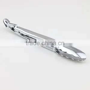 12 Inch All Stainless Steel Locking Kitchen Food Tongs thumbnail-1
