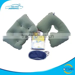 Economic Inflatable Neck Pillow With Eye Mask Ear Plug and Seat Cushion Kit thumbnail-1