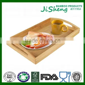 Cheap Bamboo Wooden Food Serving Tray, Serving Tray and Bamboo Tray With Handles thumbnail-2