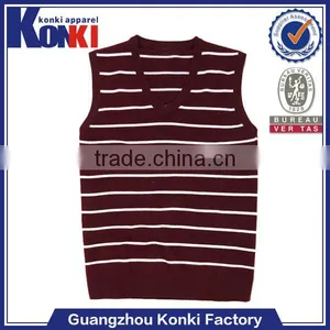 Cheap Wholesale Knitted Stripe Sweater Vest thumbnail-1