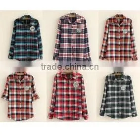 OEM Wholesale 100% Cotton Custom Plaid Flannel Shirt Long Sleeve T-shirt Button Down Men Flannel Shirt thumbnail-1