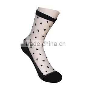 Hot Sales Colorful Ultrathin Transparent Beautiful Socks Calcetines Pink Elastic Sock for Womens Crystal Lace Short Women Sock thumbnail-3