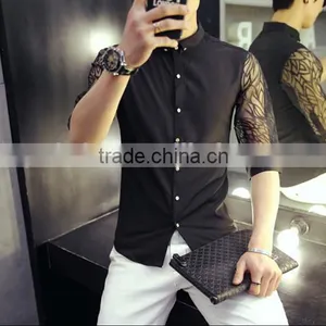 Cultivate One's Morality Short Sleeve White Shirt Male 7 Minutes of Sleeve thumbnail-4