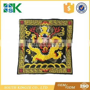 Fashion Dragon and Phoenix Carving Design Fabric Embroidery Craft Garment Accessories Clothes thumbnail-2
