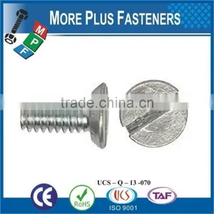 Made in Taiwan Slotted Crossed Hexagon Socket Drive Undercut Flat Head or Button Head Zinc Finish Steel Machine Screw thumbnail-2