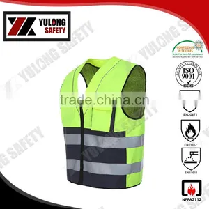 Security Roadway Yellow 3M Reflective Safety Cheap High Vis Vests for Cleaner thumbnail-4