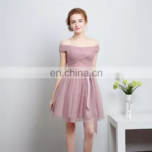 HS1612 Knee Length Short Cheap Wedding Bridesmaid Dress 2016 Custom Made 100% Real Images thumbnail-1