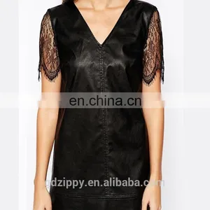 Express Dresses Women Leather Dress in Black thumbnail-4