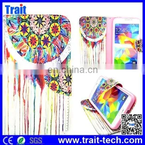 Flower Design Wallet Style With Card Slot Flip PU Leather Case for Samsung Galaxy S5 I9600 G900 (Flowers) thumbnail-3