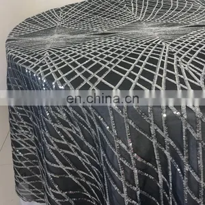 TC229A 80x80 Square Polyester Sequin Tablecloth Factory thumbnail-2