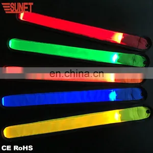Custom Logo Fabric Band LED Lighting Slap Band Wide Slap Bracelet Party thumbnail-5