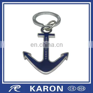 Customized Metal Anchor Keychain With Rings thumbnail-1
