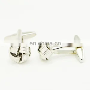 Gold Plated Fashion Design Men Silver Knot Cufflinks thumbnail-4
