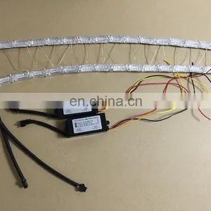 50cm Crystal Extendable Led Flexible Drl With Flow Turn Signal 16leds White Amber Daytime Running Light Headlight for Car thumbnail-2