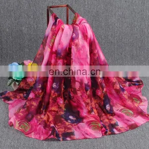 Fashionable Custom Printed Cheap Stock Wholesale Voile Scarf thumbnail-2