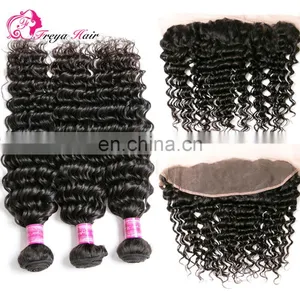 Qingdao Freya Hair Wholeale Brazilian Hair 3 Bundles With Full Lace Frontal thumbnail-1
