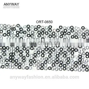 Wholesale Heavy Sequined Mesh Ribbon Trim thumbnail-1