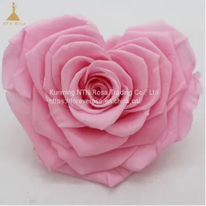 10cm Big Heart-Shape Preserved Rainbow Rose Flower thumbnail-5