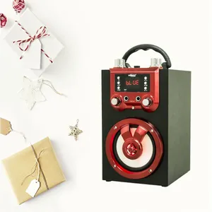New Arrival Wooden Portable Karaoke Player Outdoor Wireless Blue Tooth Mobile Phone Speaker Christmas Gift thumbnail-1